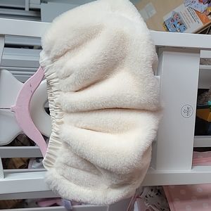 First Impressions, cream faux fur, stretch skirt, 6-9 months